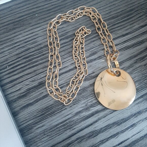 Joan Rivers Gold Tone Pink Swirl Center Pendant Necklace - Picture 2 of 2